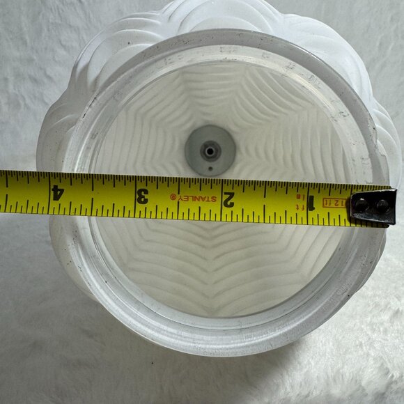 Vintage Mid Century Frosted Draped Glass Lamp Shade Hanging Swag Globe MCM - Picture 7 of 11